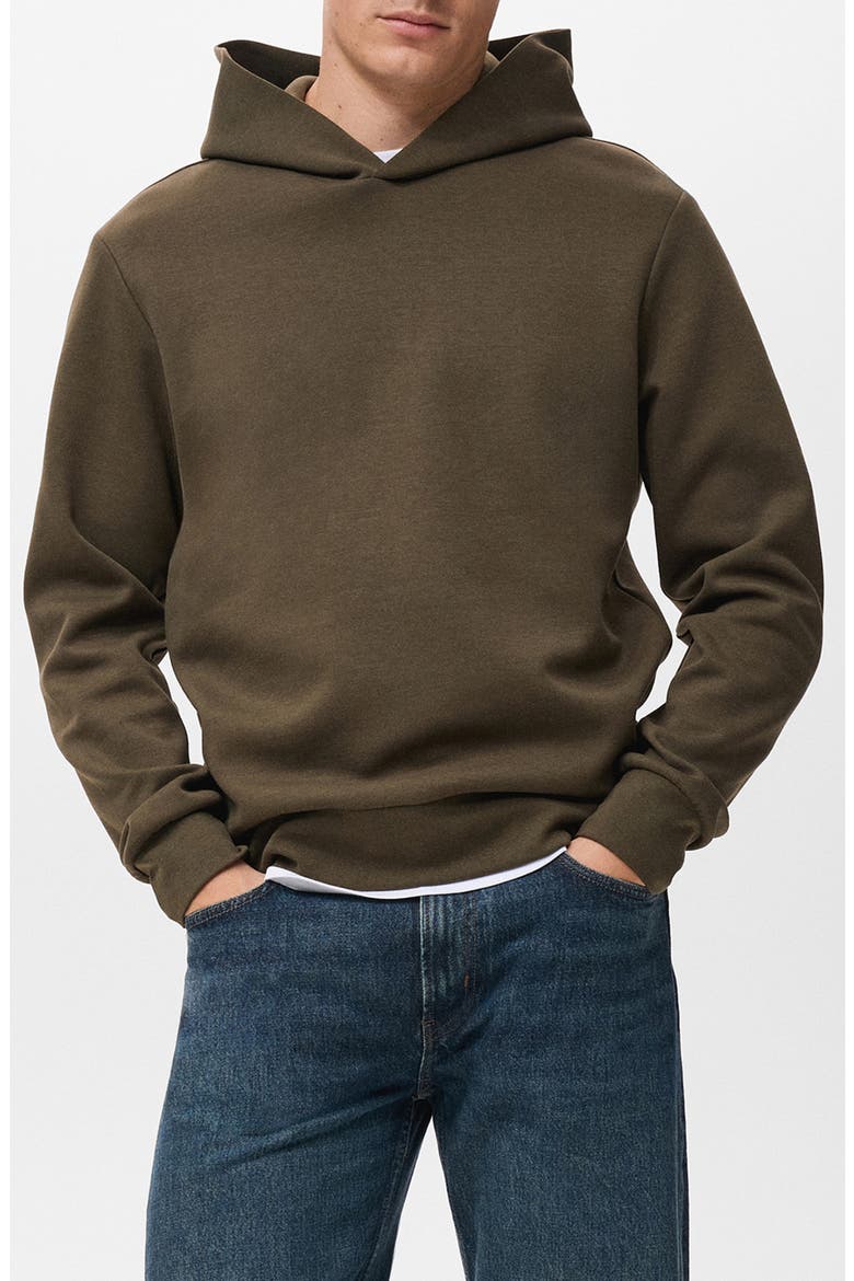 Regular Fit Fleece Hoodie, Main, color, OLIVE GREEN
