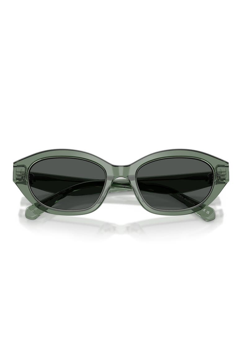 52mm Irregular Sunglasses, Alternate, color, TRANSPARENT SAGE / DARK GREY