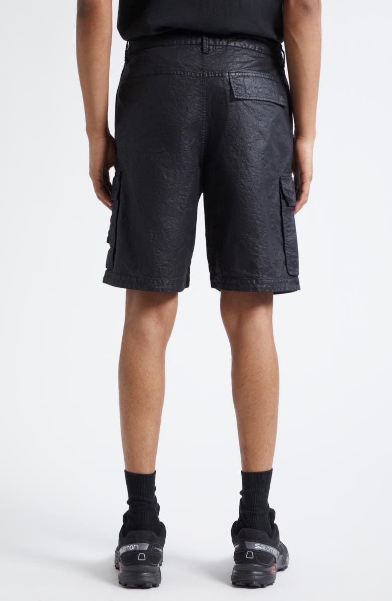 Stone Island Nylon Cargo Shorts, Alternate, color, Black