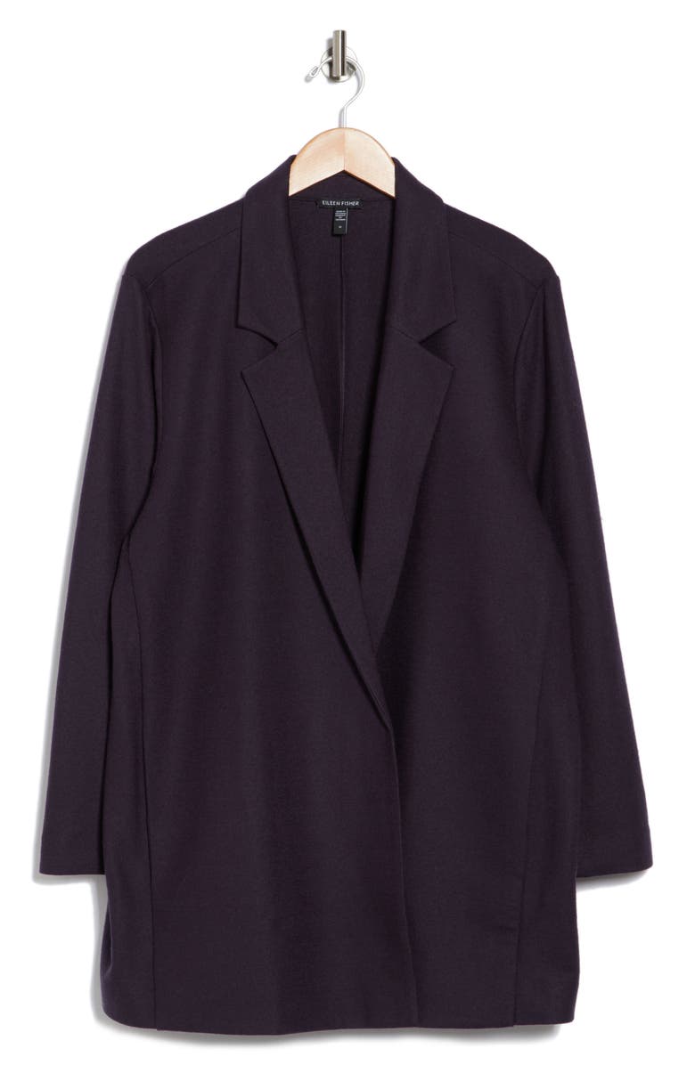 Eileen Fisher Notch Collar Long Wool Blazer, Alternate, color,