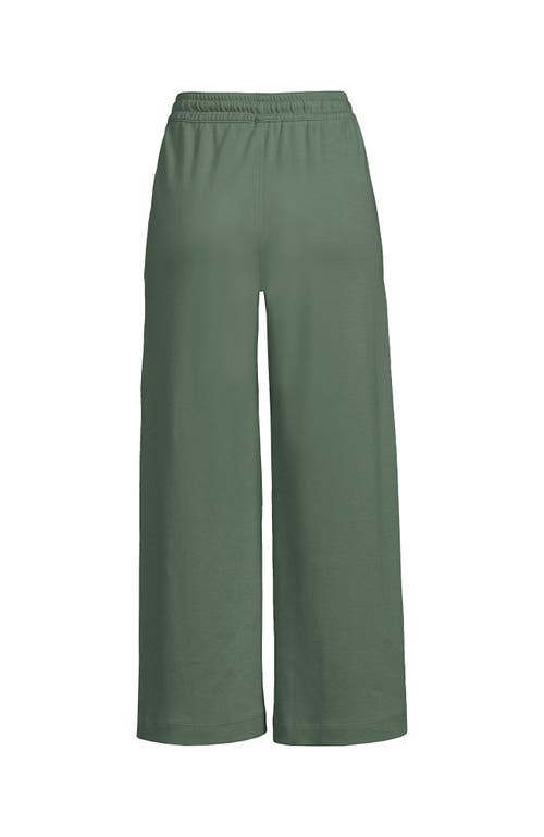 LANDS' END LANDS' END PLUS SIZE SPORT KNIT ELASTIC WAIST WIDE LEG CROP PANTS
