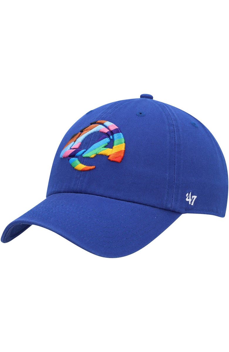 '47 Men's '47 Royal Los Angeles Rams Pride Clean Up Adjustable Hat, Main, color, Royal