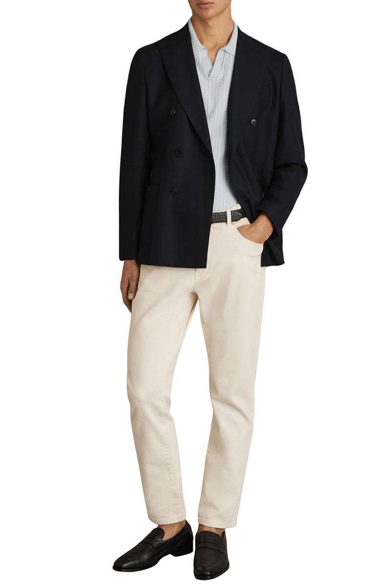 Reiss Lancaster Polo Sweater, Alternate, color, Soft Blue/ White