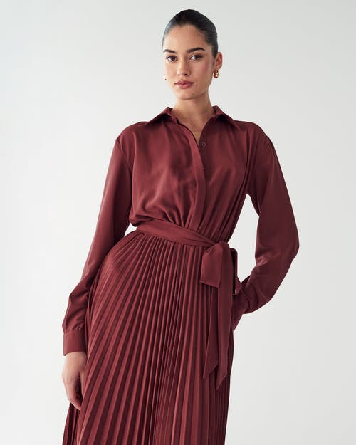 Willa Mckenzi Midi Dress In Burgundy