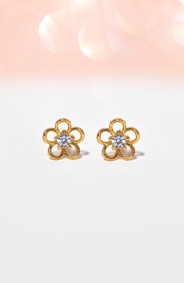 Girls Crew Teeny Tiny Flower Stud Earrings, Alternate, color, Gold
