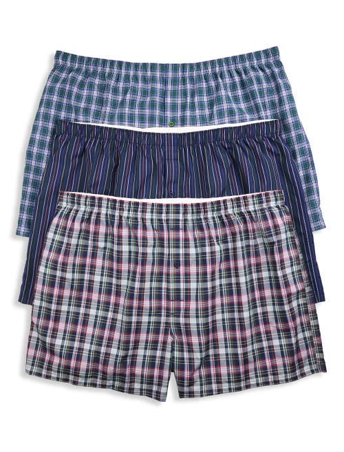 Harbor Bay By Dxl Big & Tall 3-pk Academy Woven Boxers
