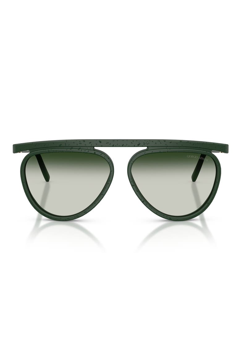 58mm Pilot Sunglasses, Main, color, MATTE GREEN / GREY GRADIENT