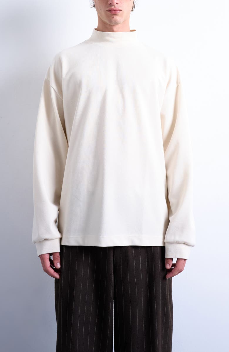 Topman Mock Neck T-Shirt, Main, color, Ecru