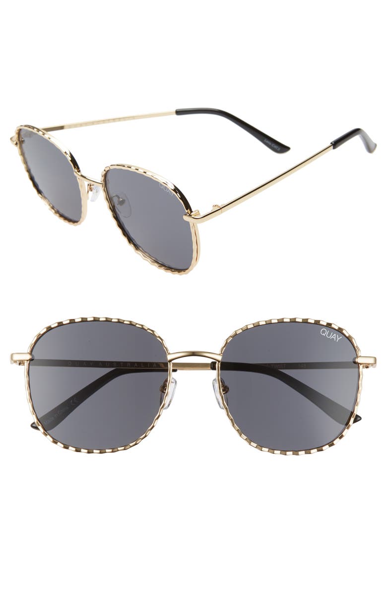 QUAY Jezabell Twist 56mm Round Sunglasses, Main, color,