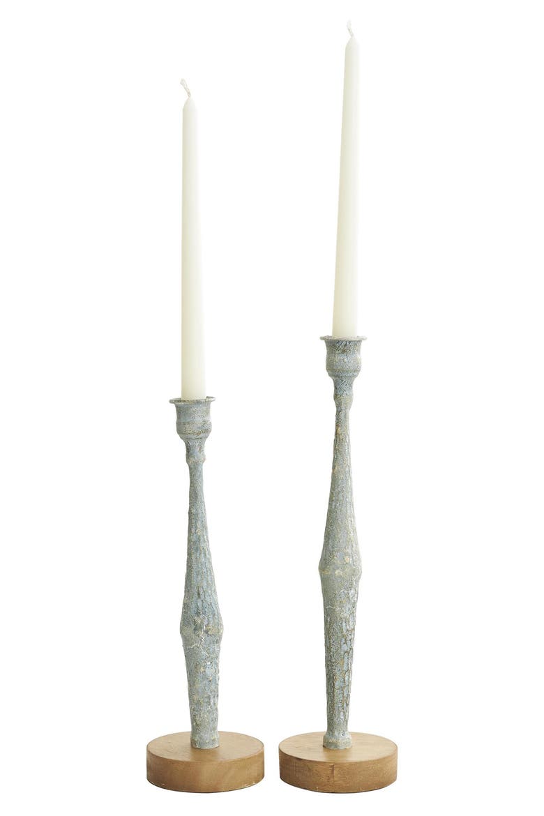 Bohemian Set of 2 Candle Holders, Alternate, color, LIGHT BLUE