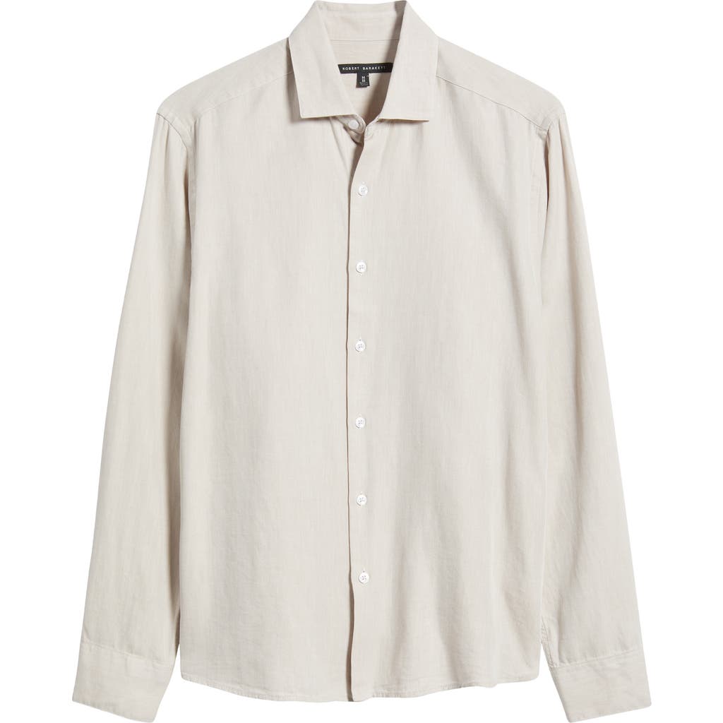 Robert Barakett Cranford Cotton & Lyocell Button-up Shirt In Tan