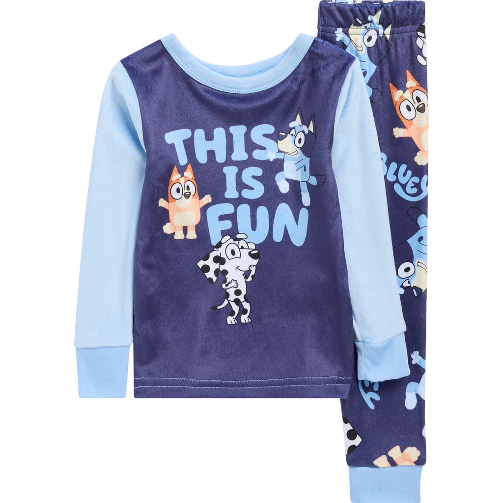 Ame Kids' Bluey This Is Fun Long Sleeve Pajamas In Blue