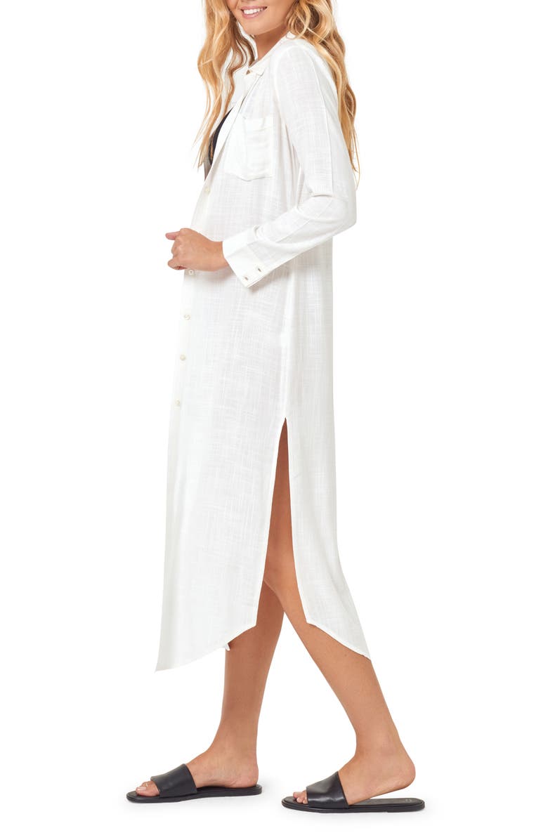 LSPACE Presley Long Sleeve Cover-Up Shirtdress, Alternate, color, 