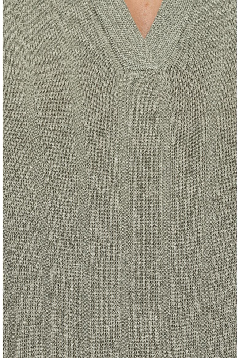 Yulissa Rib Polo Top & Wide Leg Pants, Alternate, color, KHAKI GREEN