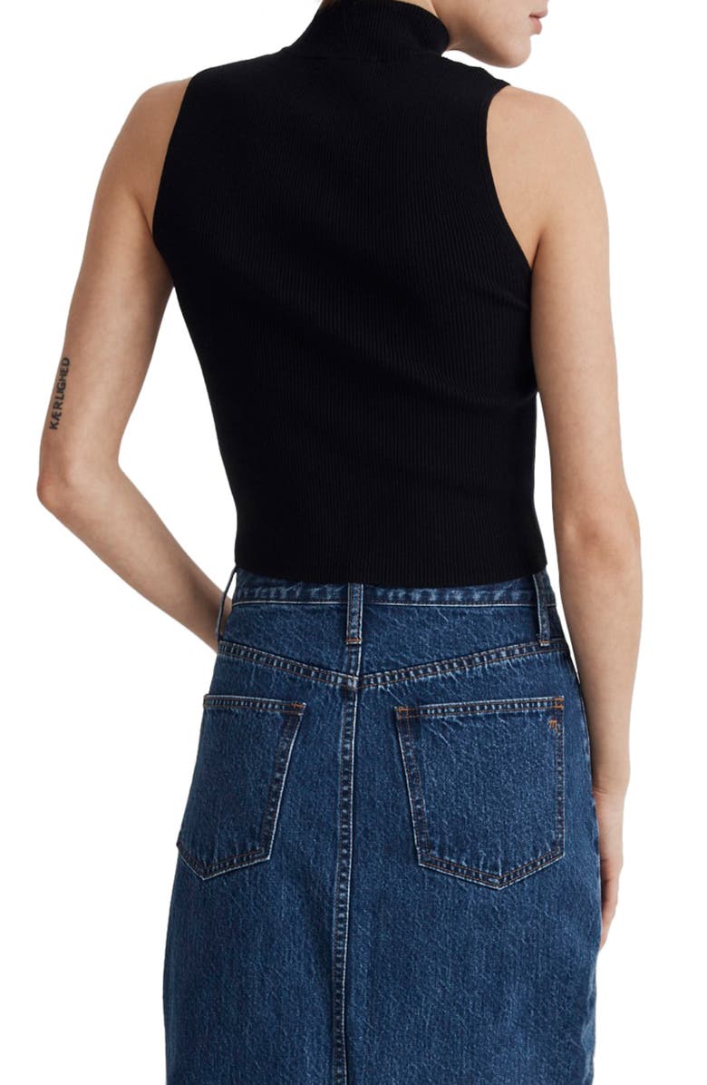 Madewell Mock Neck Wide Rib Sweater, Alternate, color, 