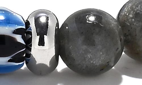 Eye Candy Los Angeles Chris Bead Stretch Bracelet In Gray