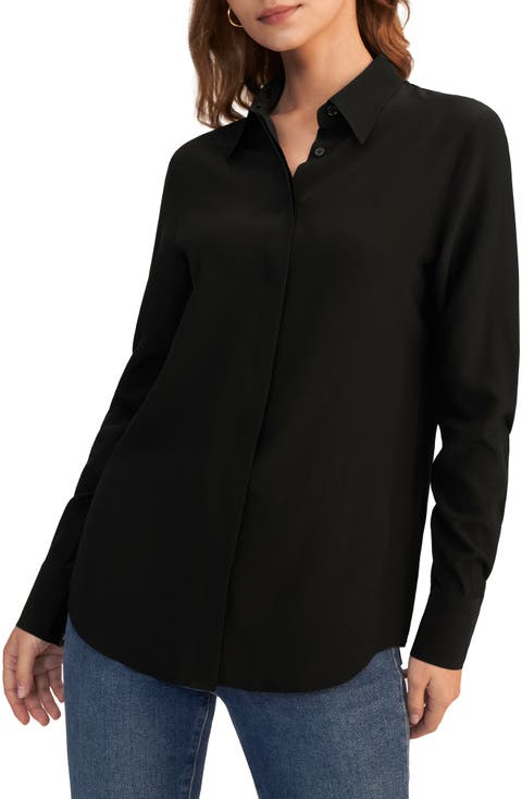Wrinkle Free Basic Silk Shirt