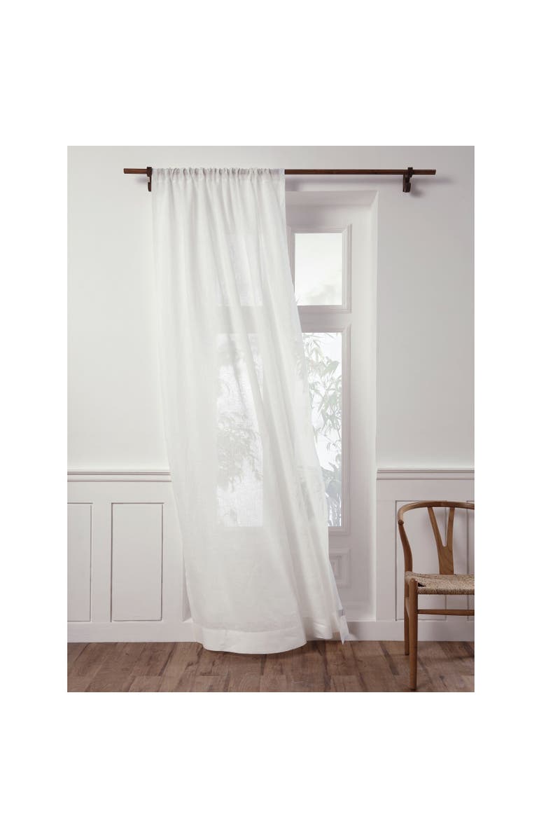 Solino Home Linen Sheer Curtain with Light Filtering Rod Pocket Curtain for Living Room, Bedroom, Main, color, White