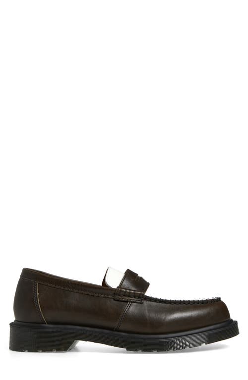 Dr. Martens' Dr. Martens Penton Two-tone Penny Loafer In Olive And White Classic Calf