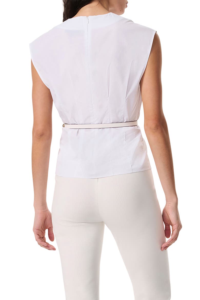Ines Pleated Poplin Top, Alternate, color, WHITE
