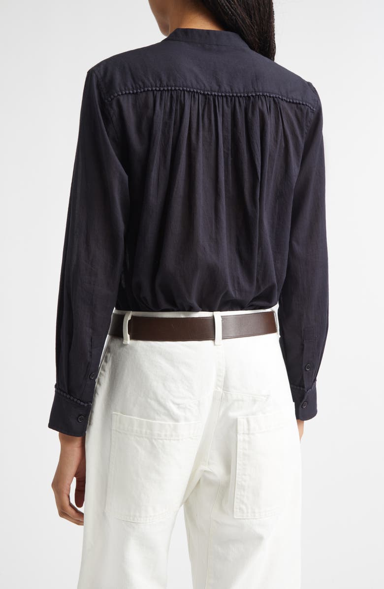 Nili Lotan Clarys Shirred Yoke Top, Alternate, color, Midnight