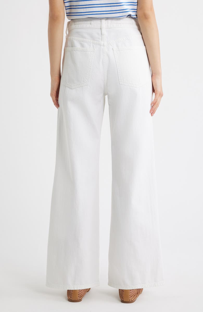 Madewell The Short Ultimate Wide Leg Jeans, Alternate, color, Tile White