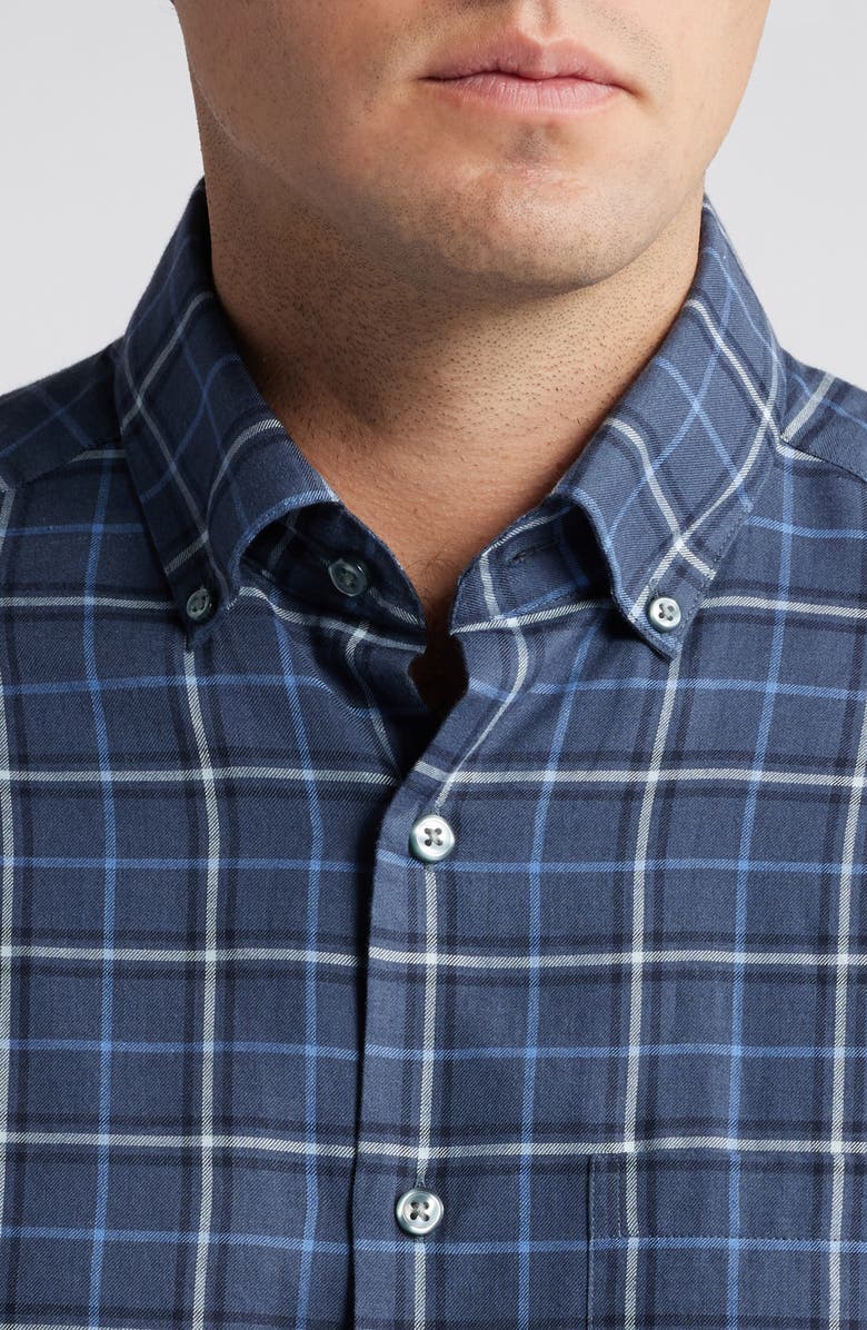Scott Barber Lightweight Plaid Cotton Twill Button-Down Shirt, Alternate, color, 