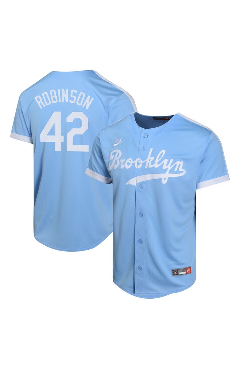 Nike Youth Nike Jackie Robinson Light Blue Brooklyn Dodgers Cooperstown Collection Limited Player Jersey, Alternate, color, 