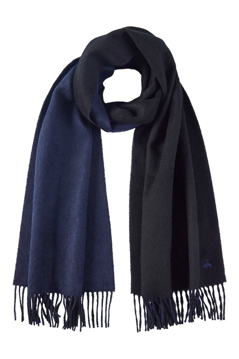 Wool & Cashmere Scarf, Alternate, color, BLACK / NAVY