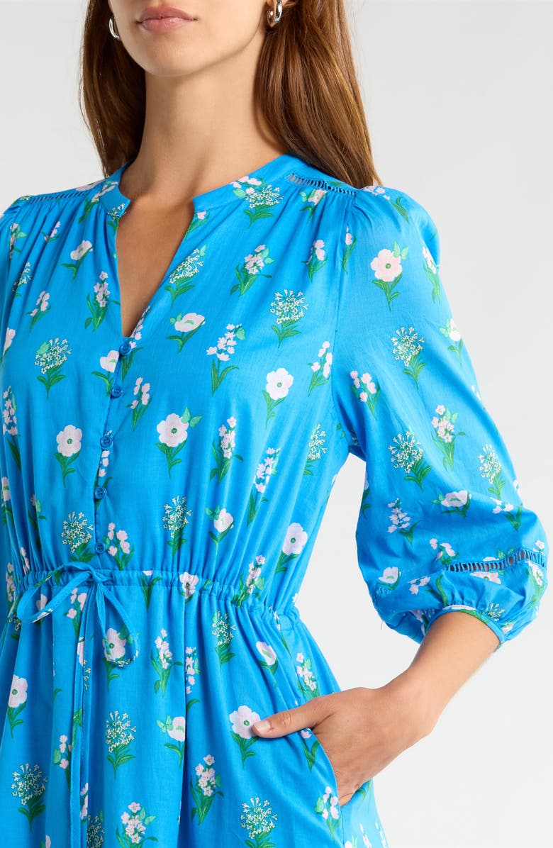 SUGARLIPS Jazleen Floral Print Midi Dress, Alternate, color, Blue-White-Green