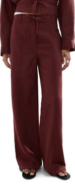 MANGO Straight Fit Drawstring Pants
