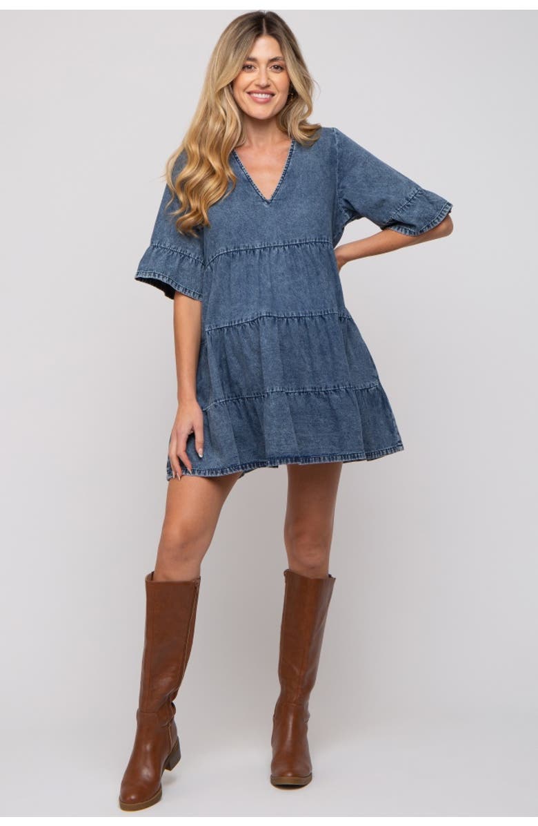 PinkBlush Vintage Wash Tiered Dress, Alternate, color, 