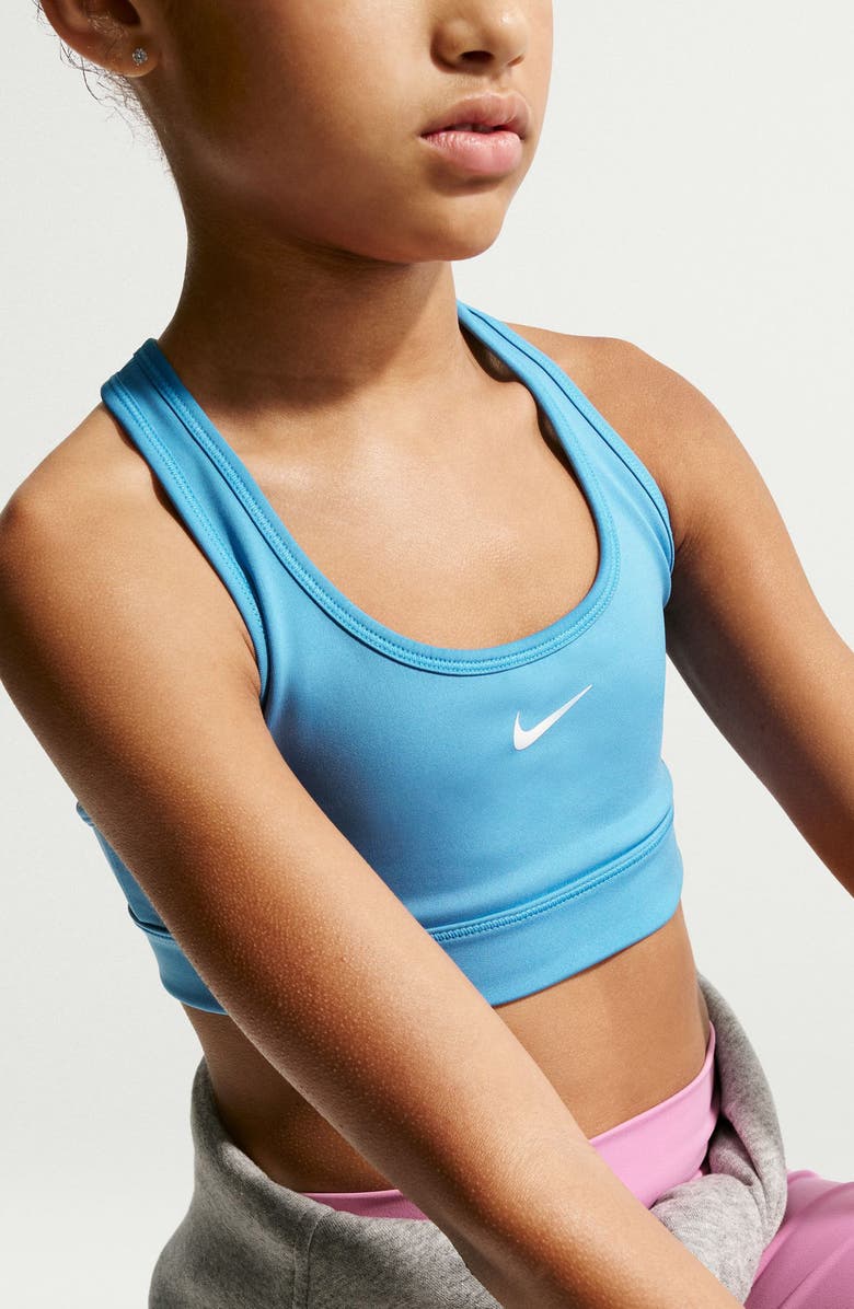 Nike Kids' Dri-FIT Racerback Sports Bra, Alternate, color, University Blue