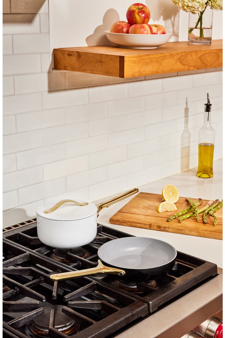 Nonstick Ceramic Mini Fry Pan & Sauce Pan Set, Alternate, color, BLACK/ GOLD