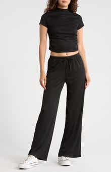 Madden Girl Funnel Neck Short Sleeve Top & Pants Set