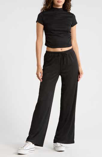 Madden Girl Funnel Neck Short Sleeve Top & Pants Set