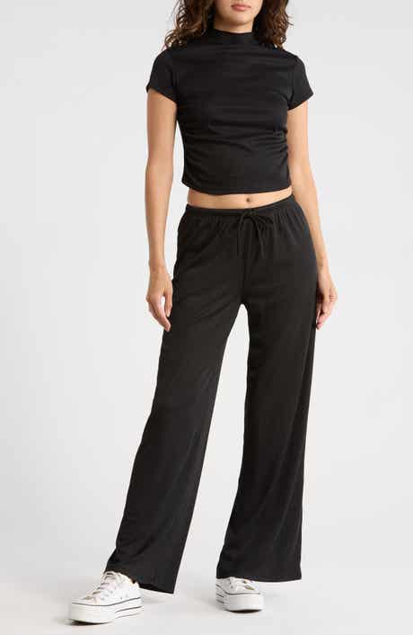 Madden Girl Funnel Neck Short Sleeve Top & Pants Set