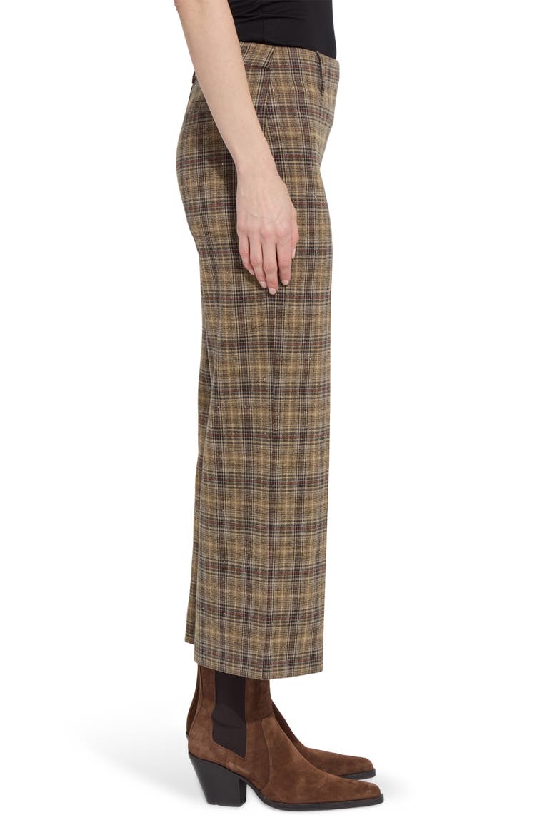 Marceline Crystal Embellished Cropped Pants, Alternate, color, BRIT BRUSHED PLAID