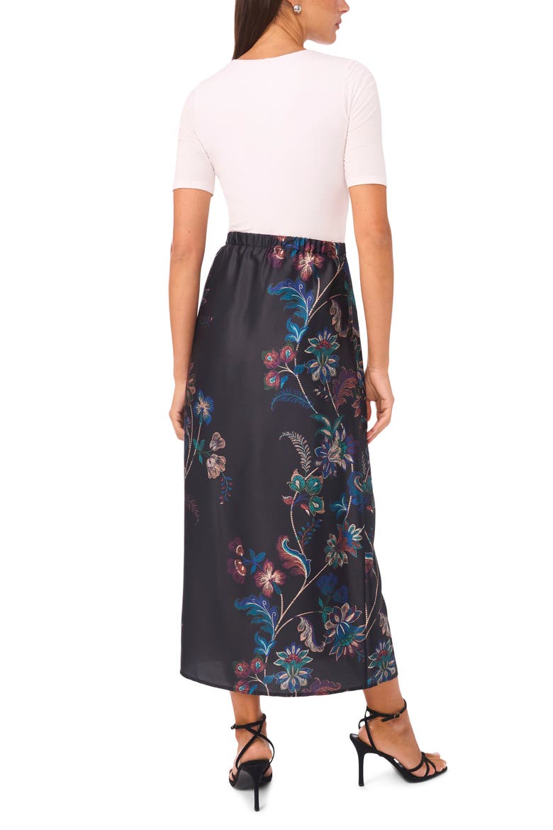 Floral Print Pencil Skirt, Alternate, color, PURPLE DUSK