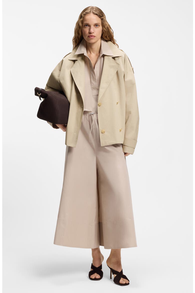 Cropped Cotton Trench Coat, Alternate, color, PUMICE