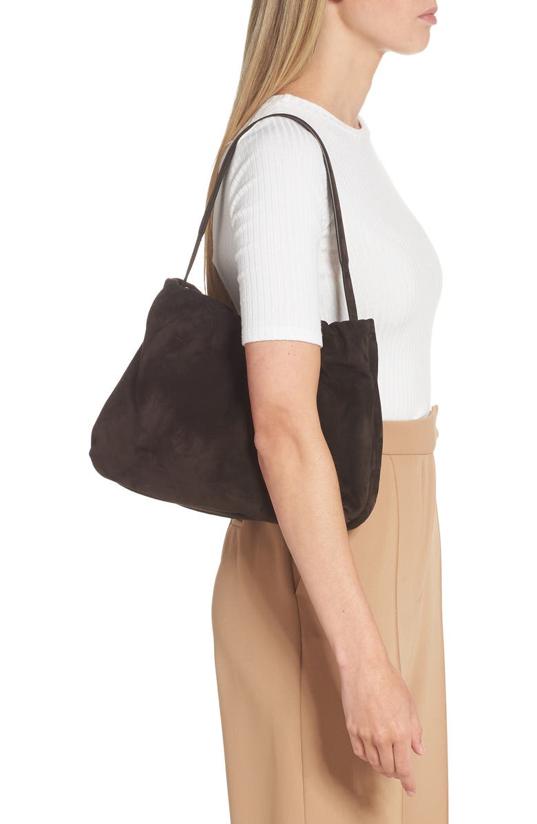 The Row Bourse Suede Shoulder Bag, Alternate, color,