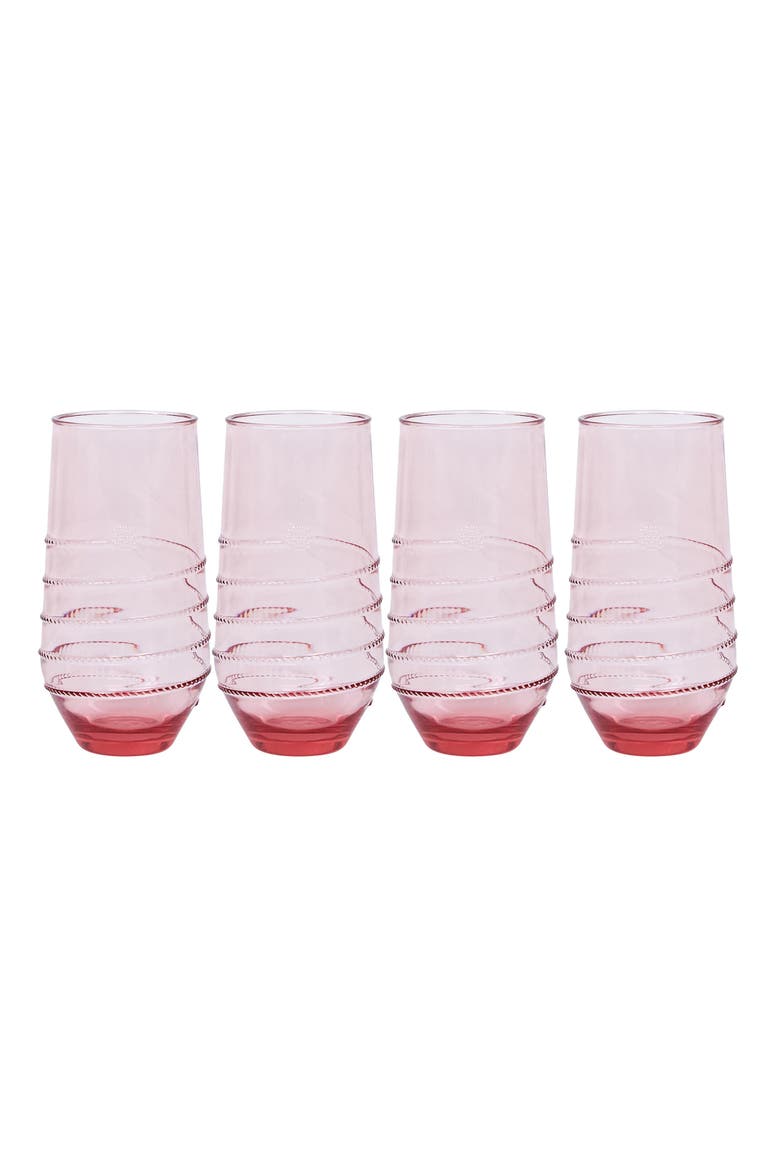 Amalia Set of 4 Acrylic Tumblers, Main, color, CORAL