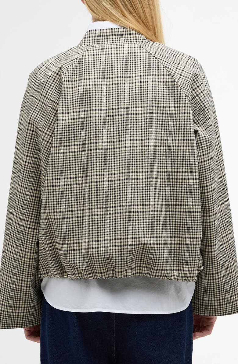 Barbour Leyburn Water Repellent Check Snap Bomber Jacket, Alternate, color, Olive Prince Of Wales/ Olive