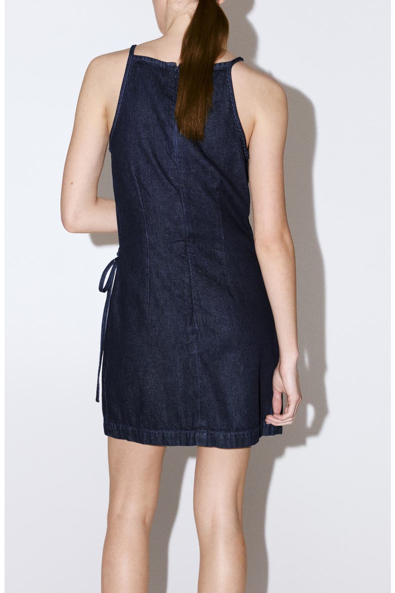 Tie Detail Strappy Cotton Denim Dress, Alternate, color, OPEN BLUE