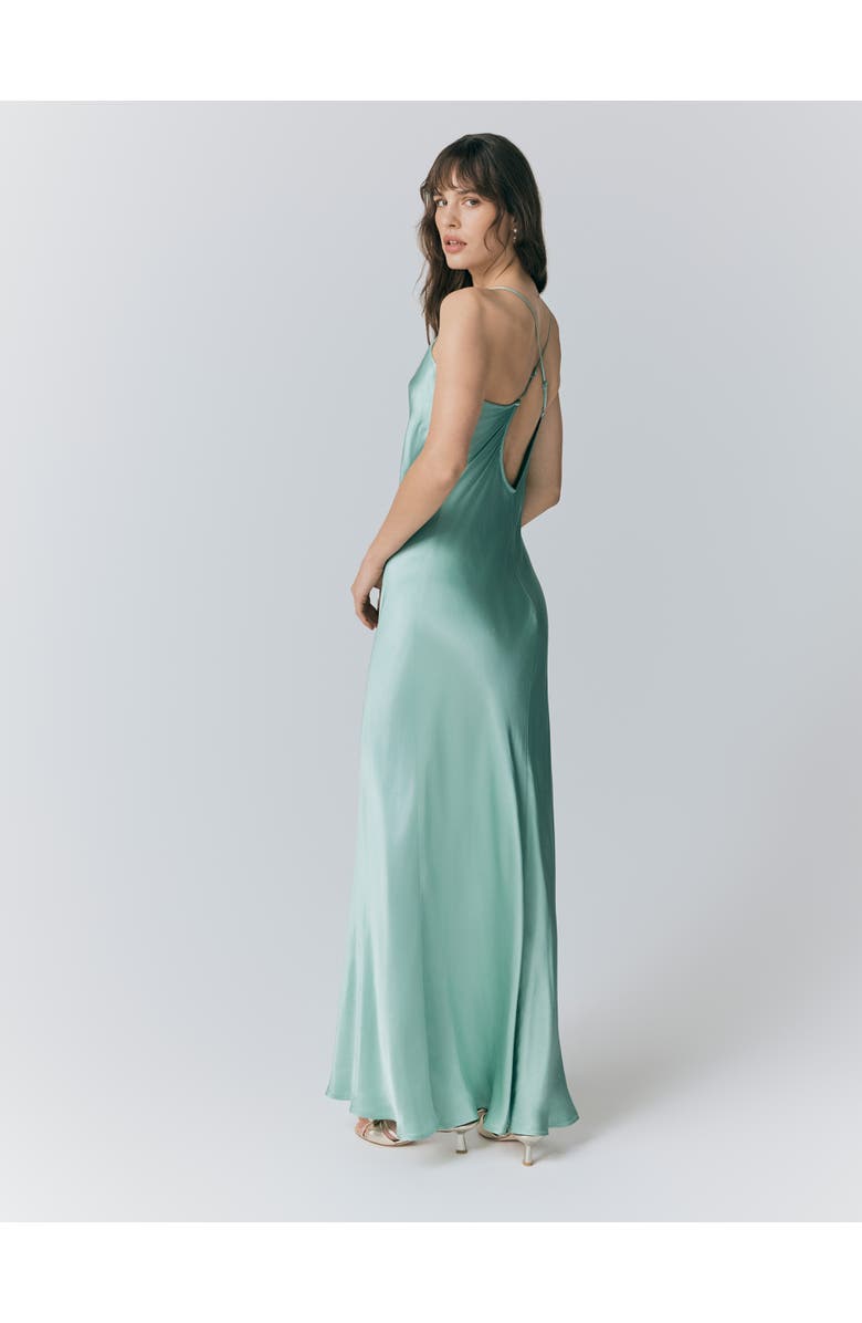 Ghost London Kallie Satin Maxi Slip Dress, Alternate, color, Pastel Green