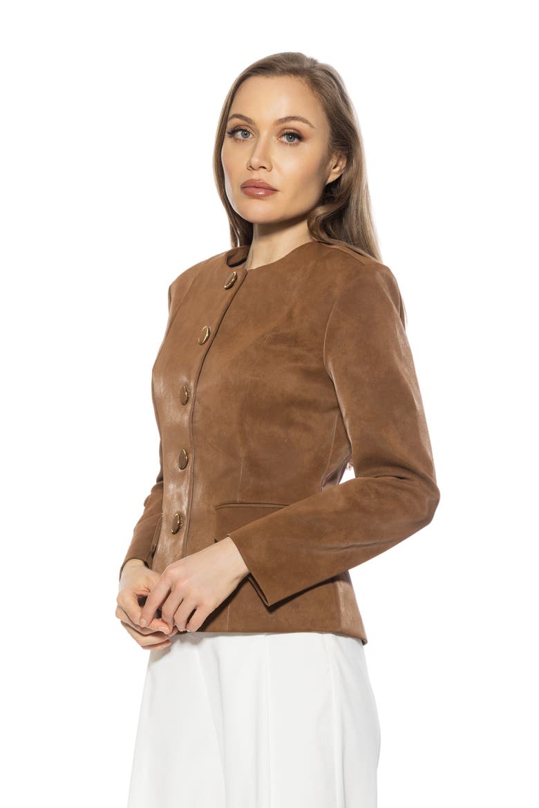 BRIVAN CREWNECK CLASSIC BLAZER, Alternate, color, CAMEL