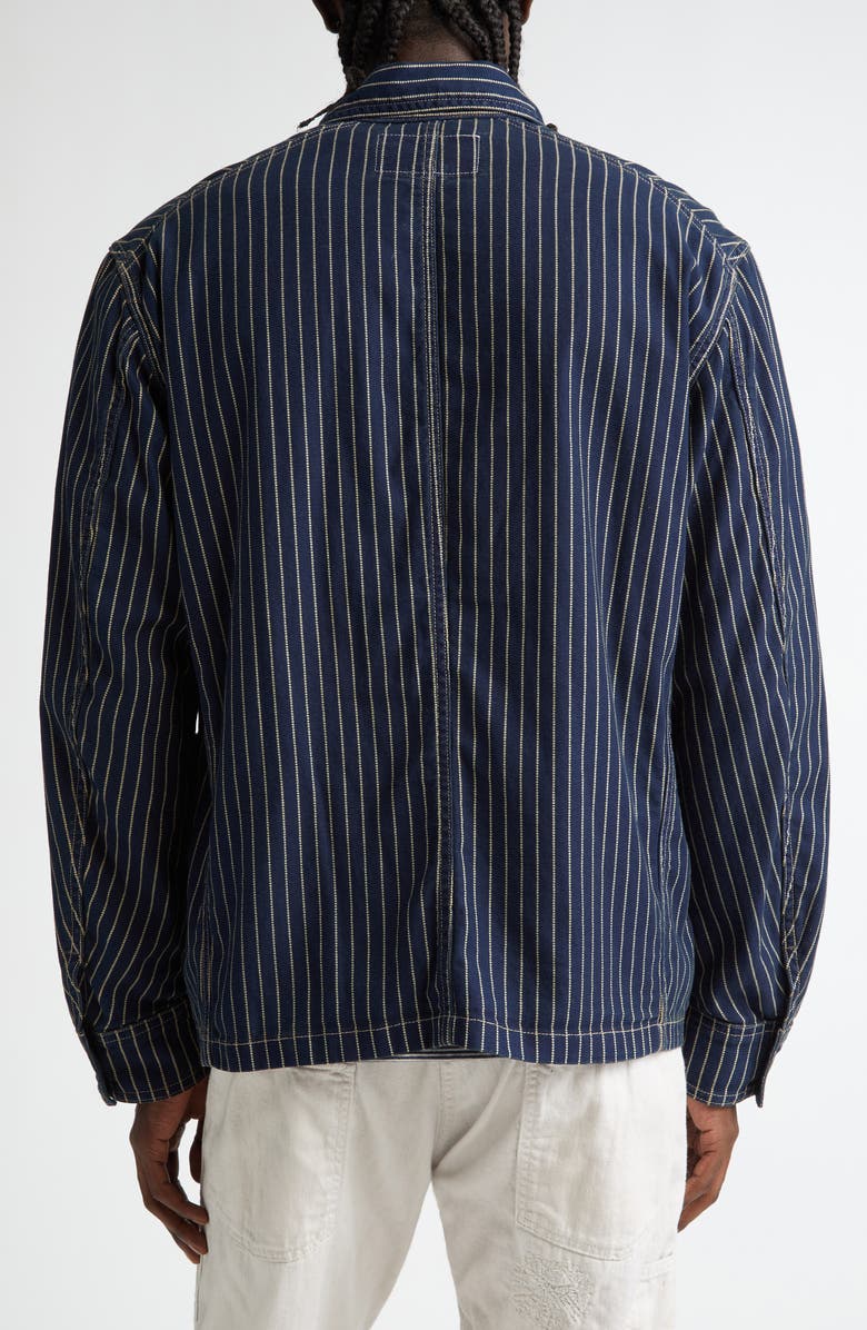 Double RL Johnston Stripe Cotton Twill Engineer Coat, Alternate, color,