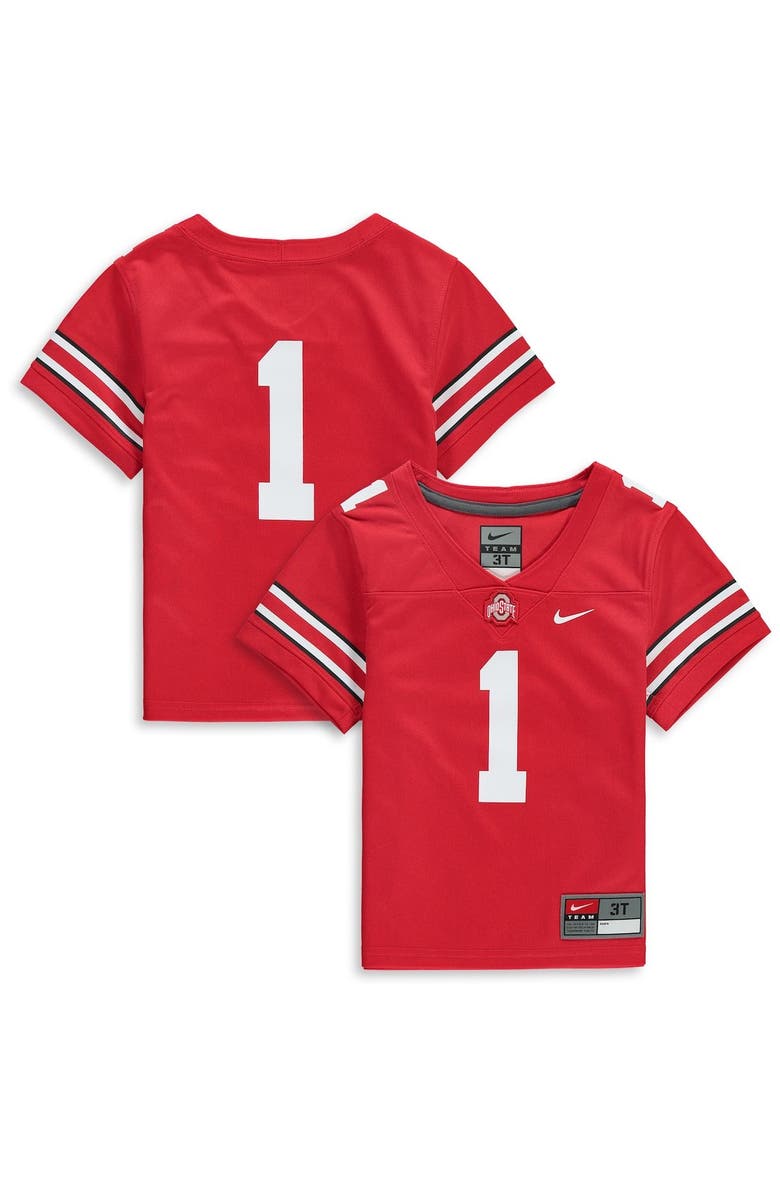 Nike Toddler Nike #1 Scarlet Ohio State Buckeyes Team Replica Football Jersey, Alternate, color, Scarlet