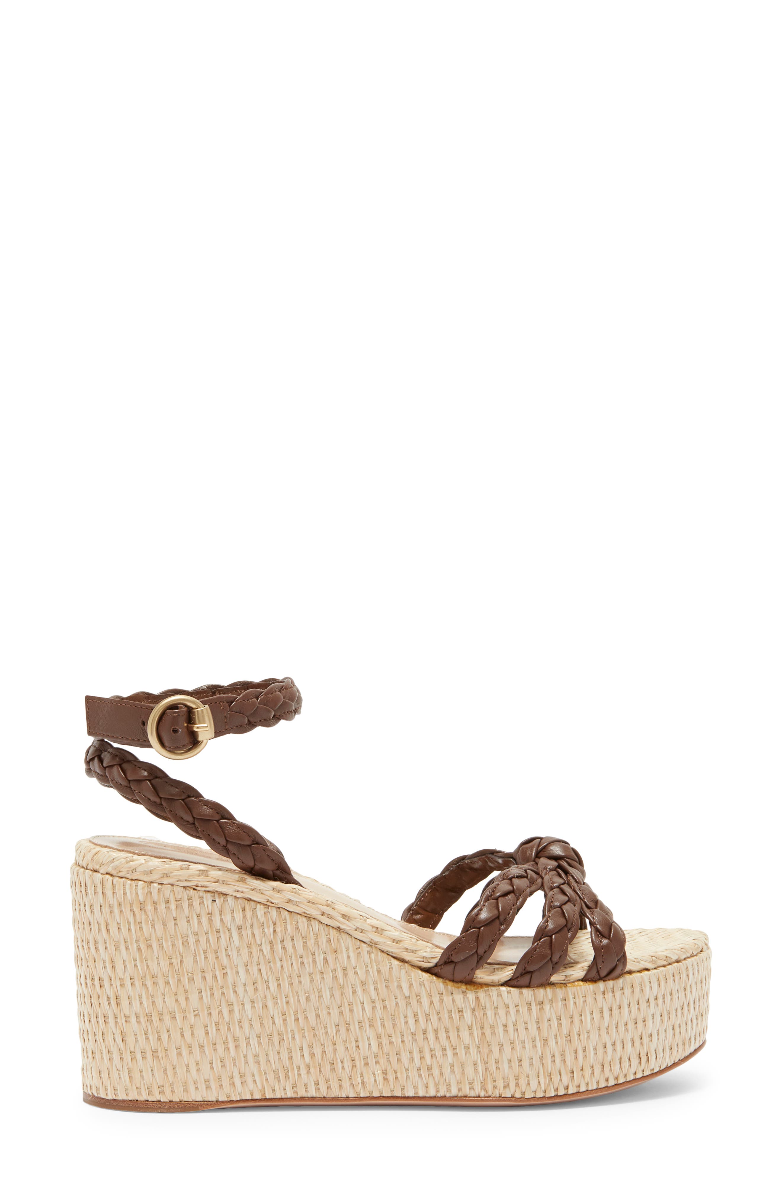Gianvito Rossi Braided Espadrille Platform Wedge Sandal, Alternate, color, 