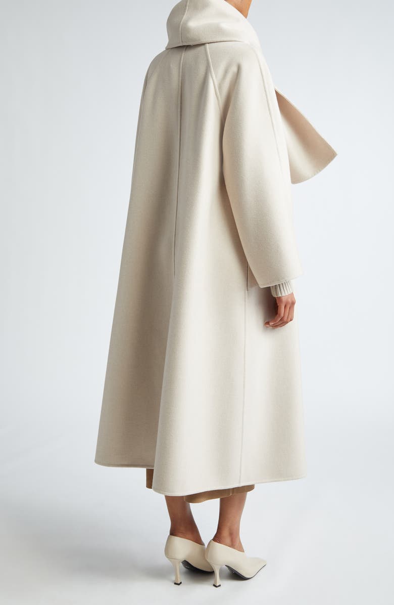 Max Mara Pepaia Alpaca Blend Long Coat with Removable Cape, Alternate, color,